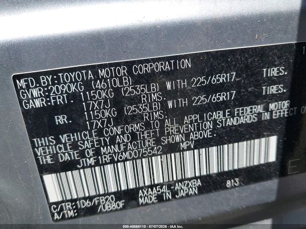 2021 TOYOTA RAV4 LE