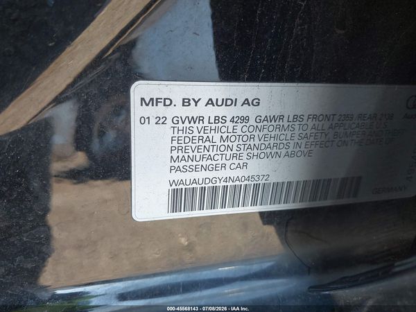 2022 AUDI A3 — I9