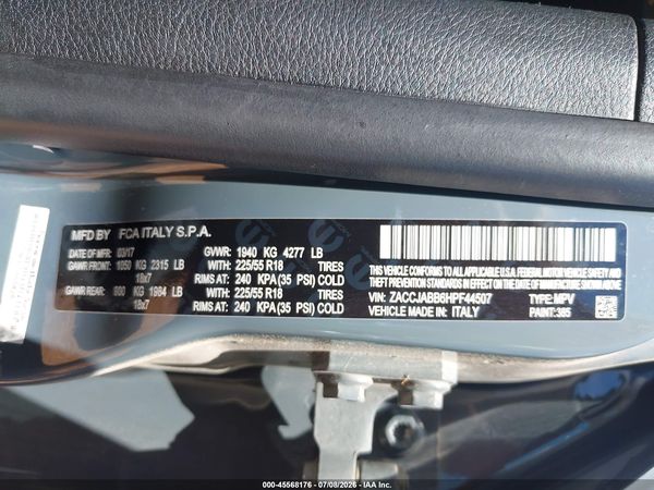 2017 JEEP RENEGADE ALTITUDE FWD