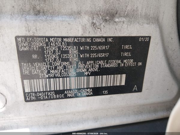 2020 TOYOTA RAV4 XLE