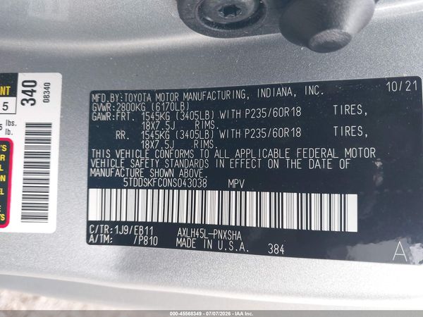 2022 TOYOTA SIENNA XSE