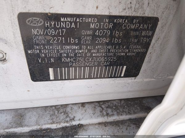 2018 HYUNDAI IONIQ HYBRID SEL