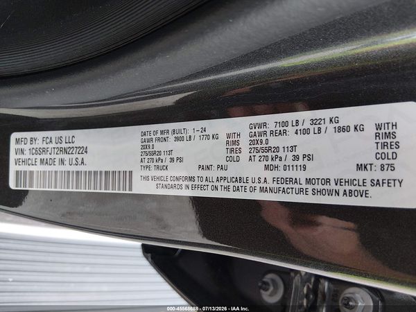 2024 RAM 1500 LARAMIE  4X4 5'7 BOX
