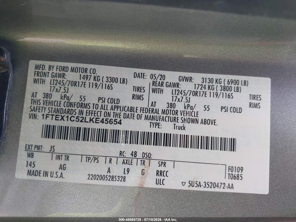 2020 FORD F-150 XL