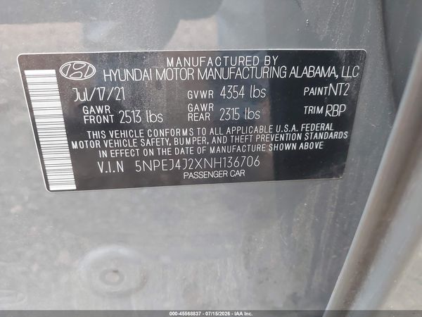 2022 HYUNDAI SONATA SEL PLUS