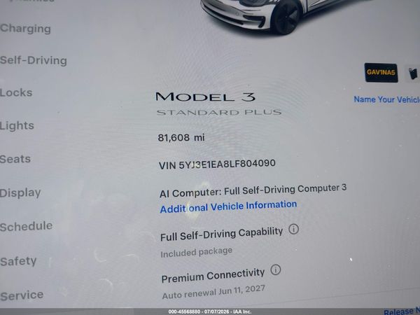 2020 TESLA MODEL 3