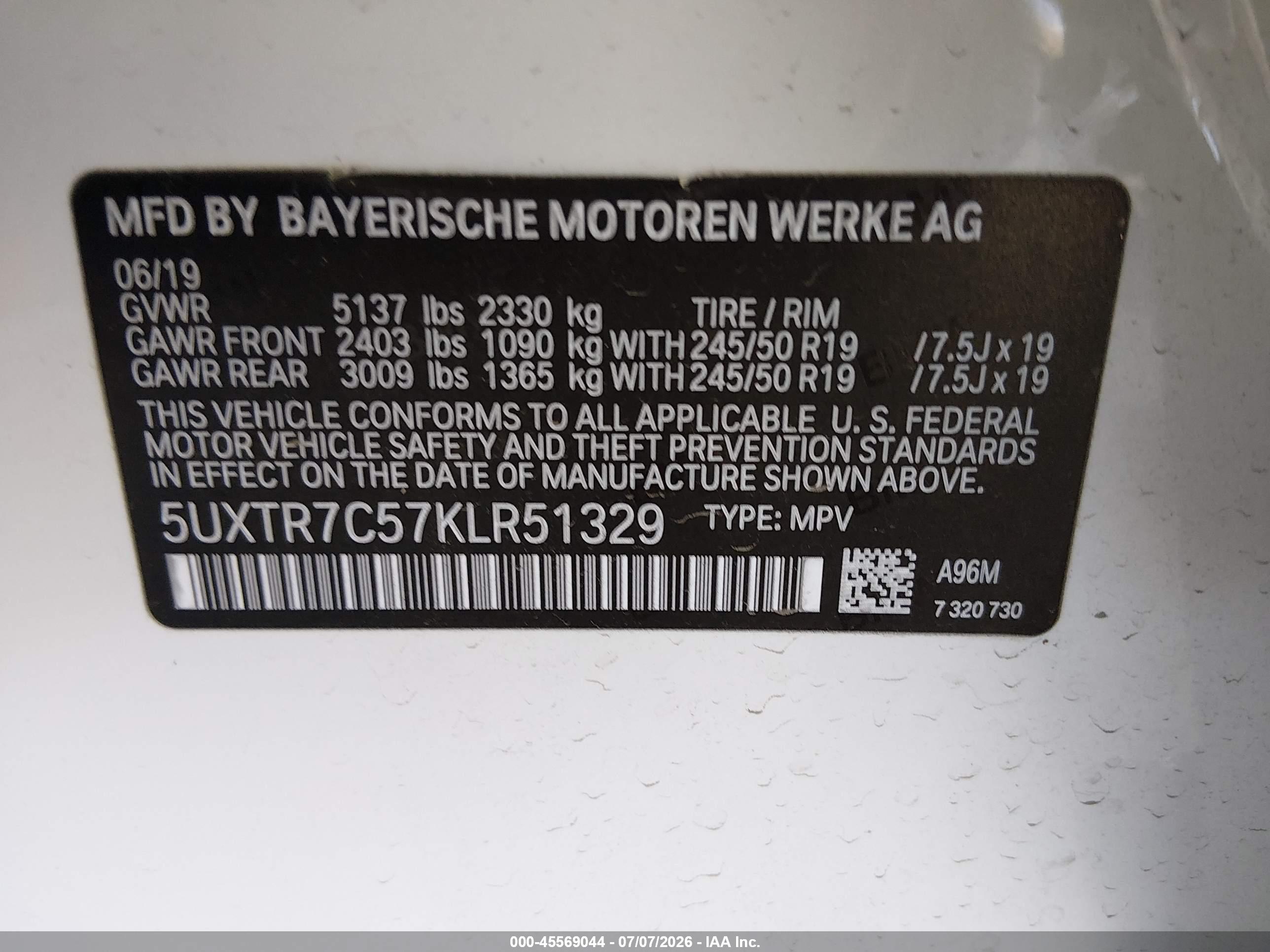 2019 BMW X3 SDRIVE30I