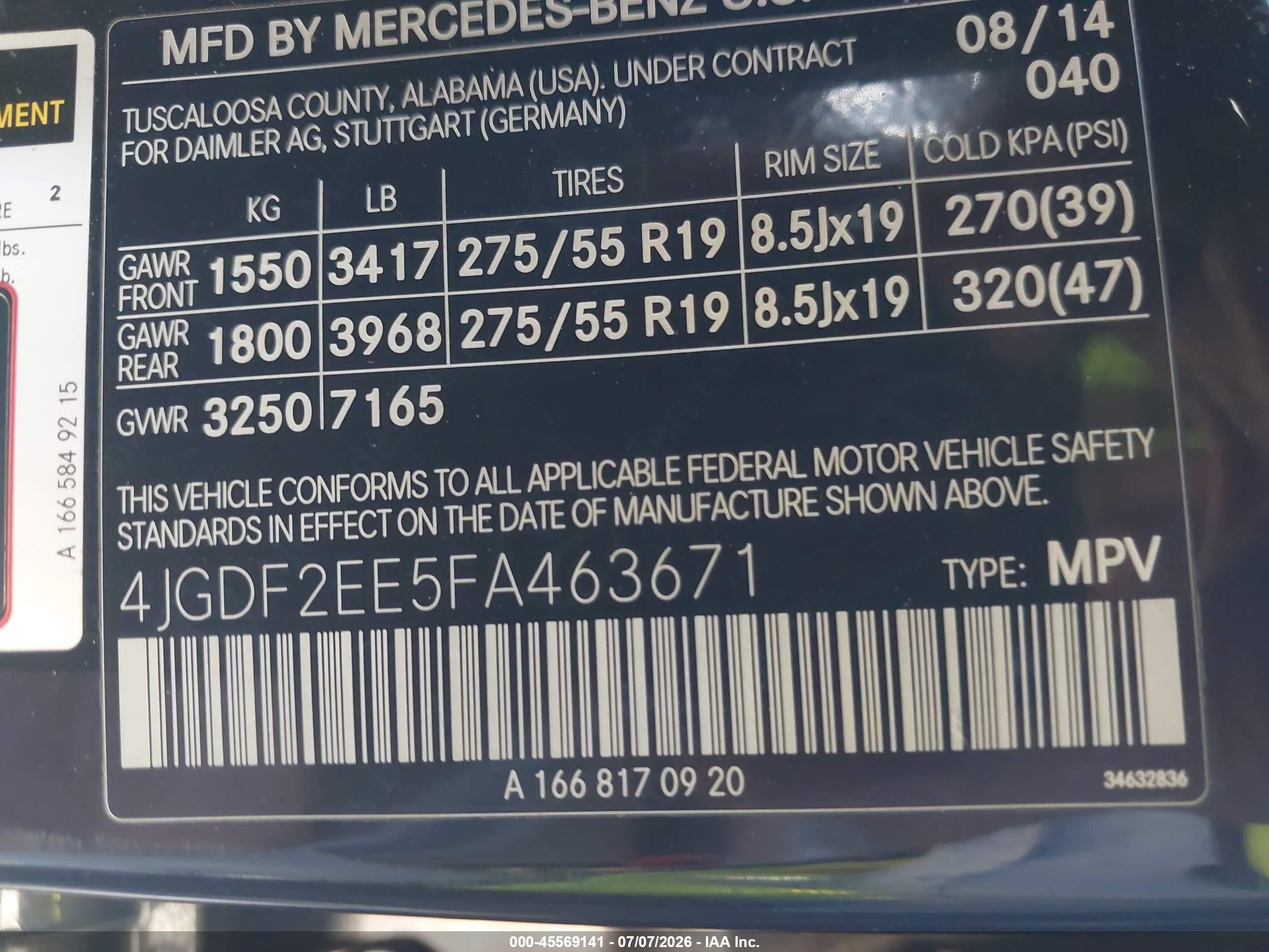 2015 MERCEDES-BENZ GL 350 BLUETEC GL350 BLUETEC 4MATIC