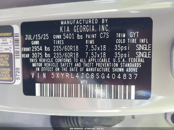 2025 KIA SORENTO S