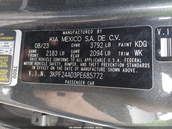 2023 KIA FORTE LX