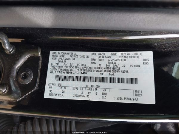 2020 FORD F-150 PLATINUM