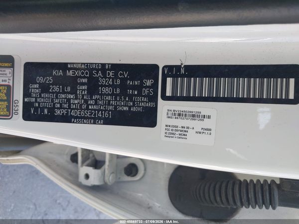 2025 KIA K4 LX