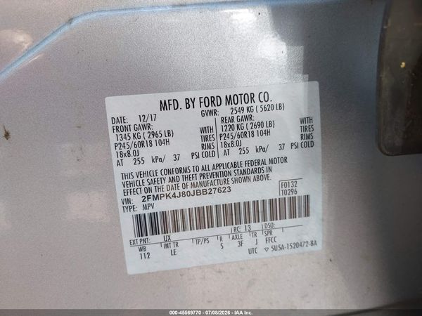 2018 FORD EDGE SEL — I9