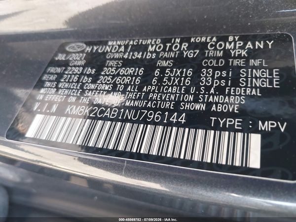 2022 HYUNDAI KONA SE