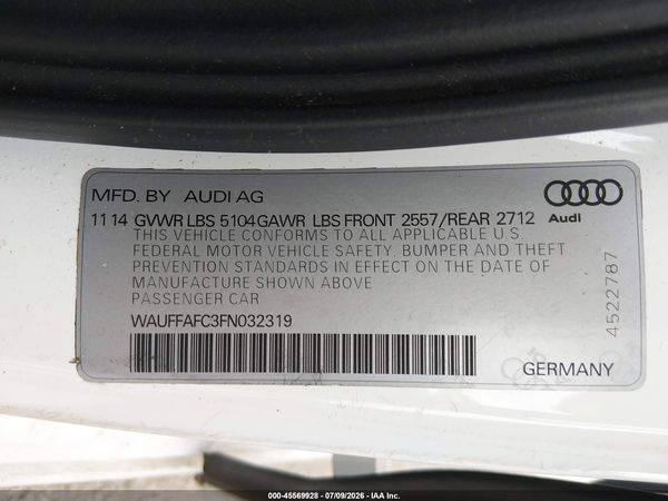 2015 AUDI A6 2.0T PREMIUM