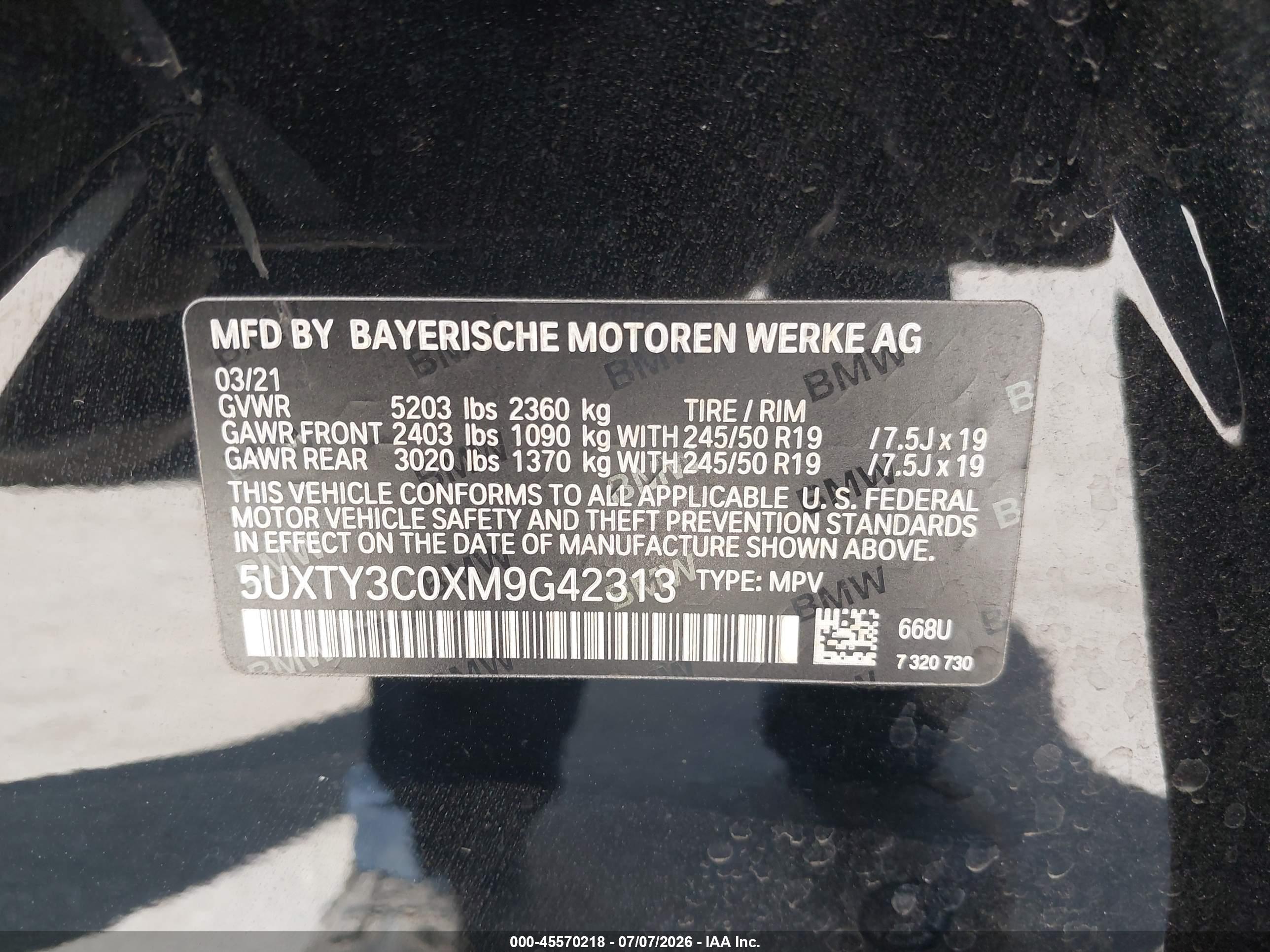 2021 BMW X3 sDrive30i