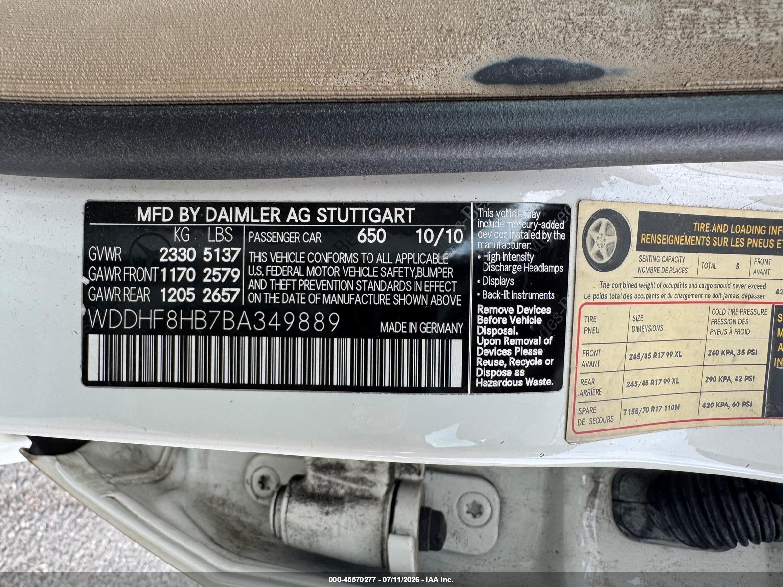 2011 MERCEDES-BENZ E 350 E350 4-MATIC