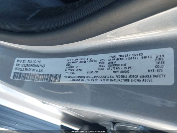 2025 RAM 1500 LARAMIE  4X4 5'7 BOX