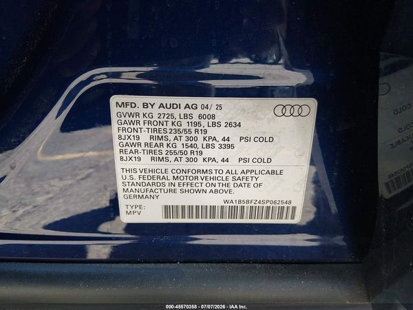 2025 AUDI Q4 E-TRON PREMIUM 45 QUATTRO