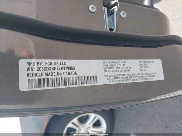 2020 DODGE CHARGER SXT RWD