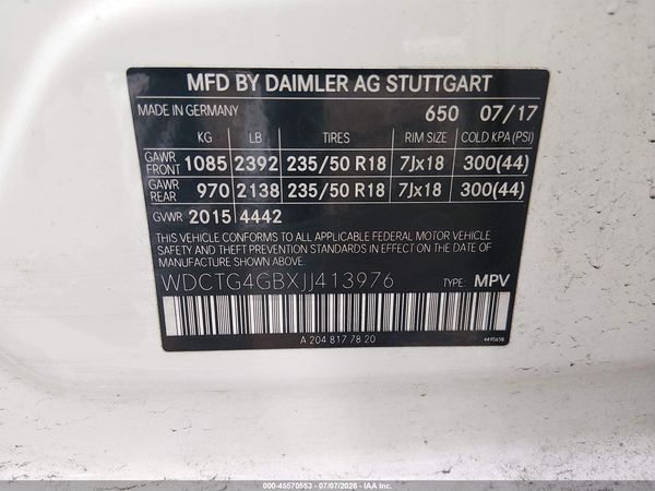 2018 MERCEDES-BENZ GLA 250 4MATIC