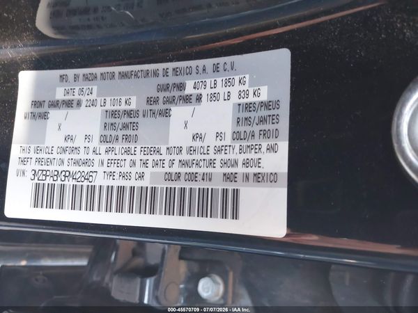 2024 MAZDA MAZDA3 2.5 S SELECT SPORT