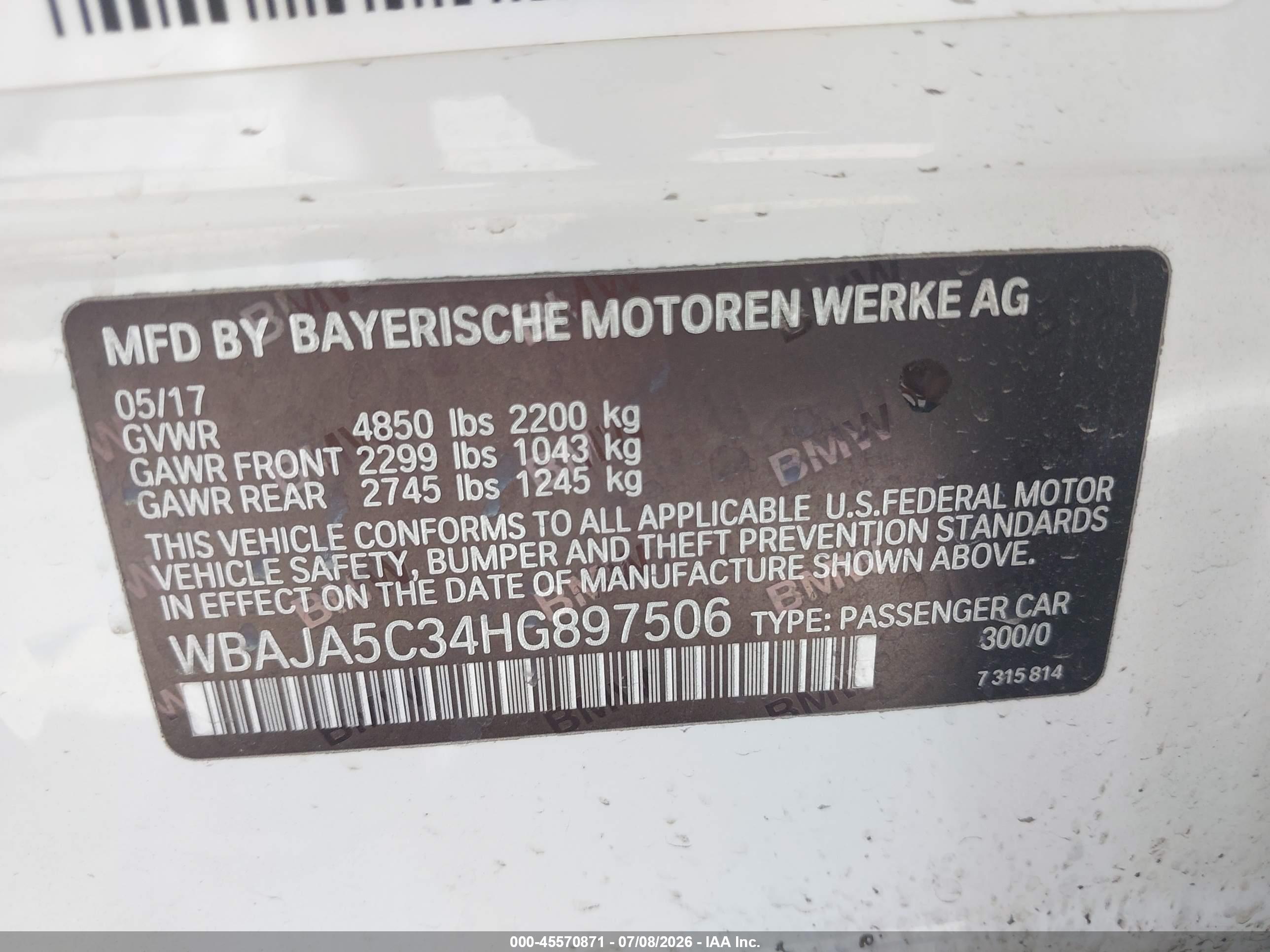 2017 BMW 530I