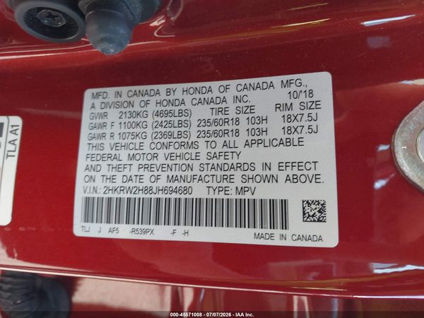 2018 HONDA CR-V EX-L/EX-L NAVI