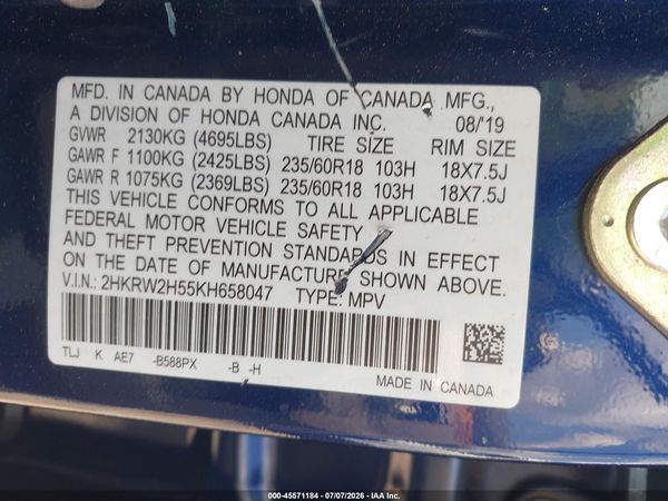 2019 HONDA CR-V EX