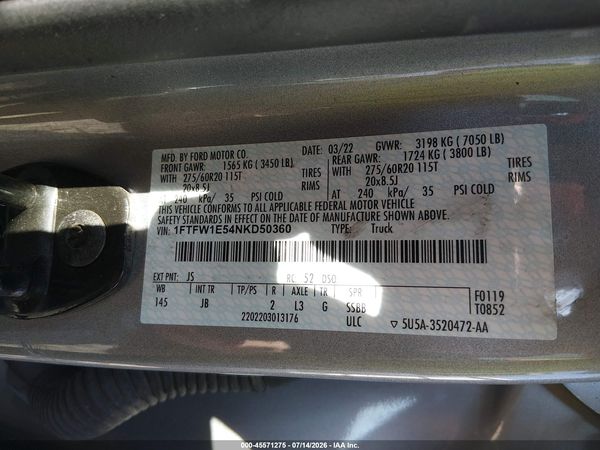 2022 FORD F-150 XL