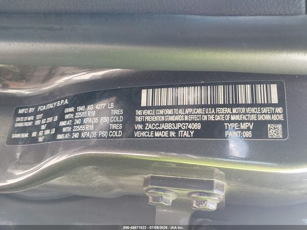 2018 JEEP RENEGADE LATITUDE FWD
