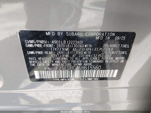 2025 SUBARU FORESTER PREMIUM — I9