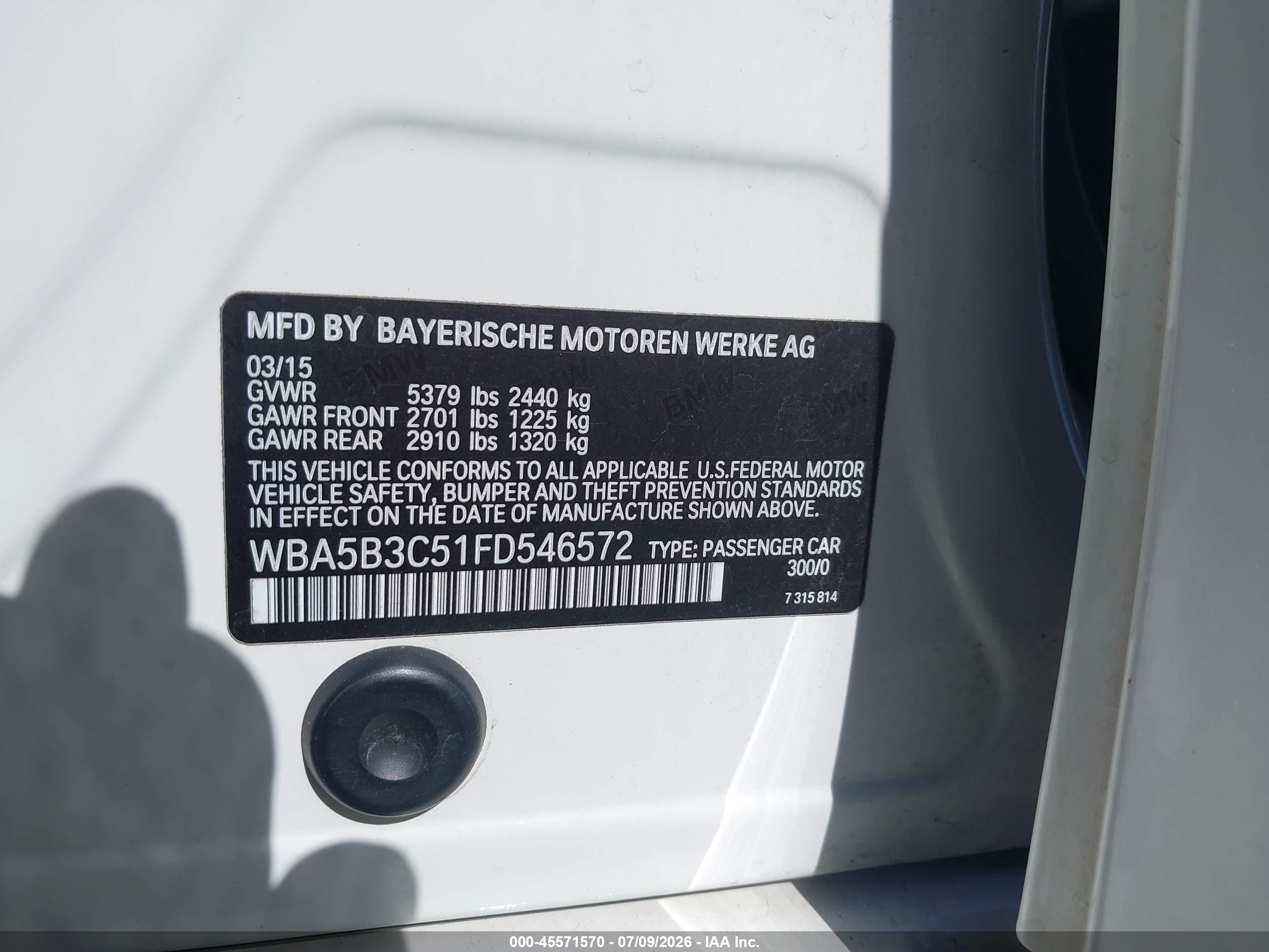 2015 BMW 535I XDRIVE