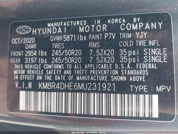 2021 HYUNDAI PALISADE SEL