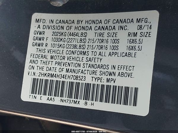 2014 HONDA CR-V LX