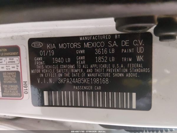 2019 KIA RIO S