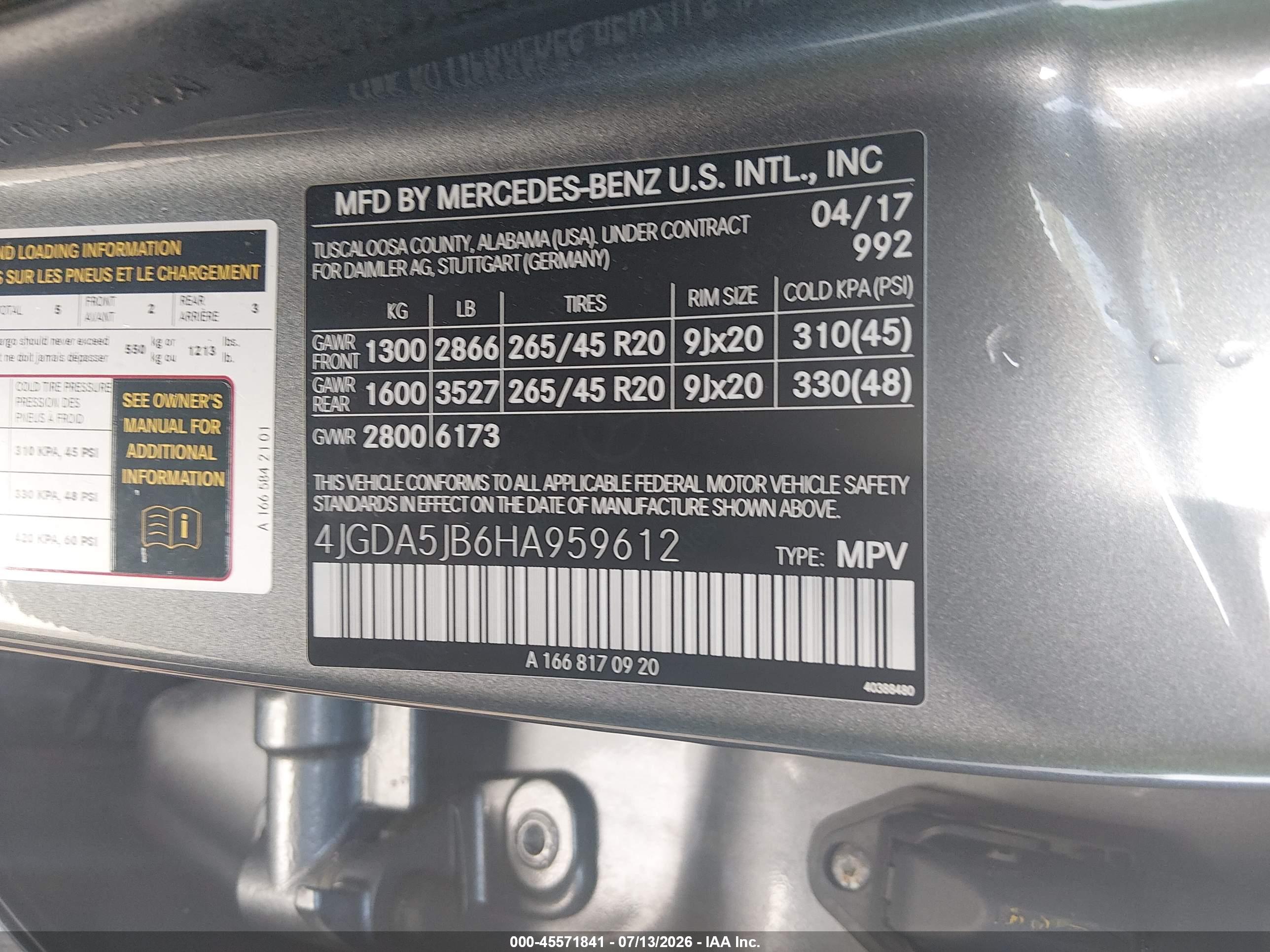 2017 MERCEDES-BENZ GLE 350 GLE350