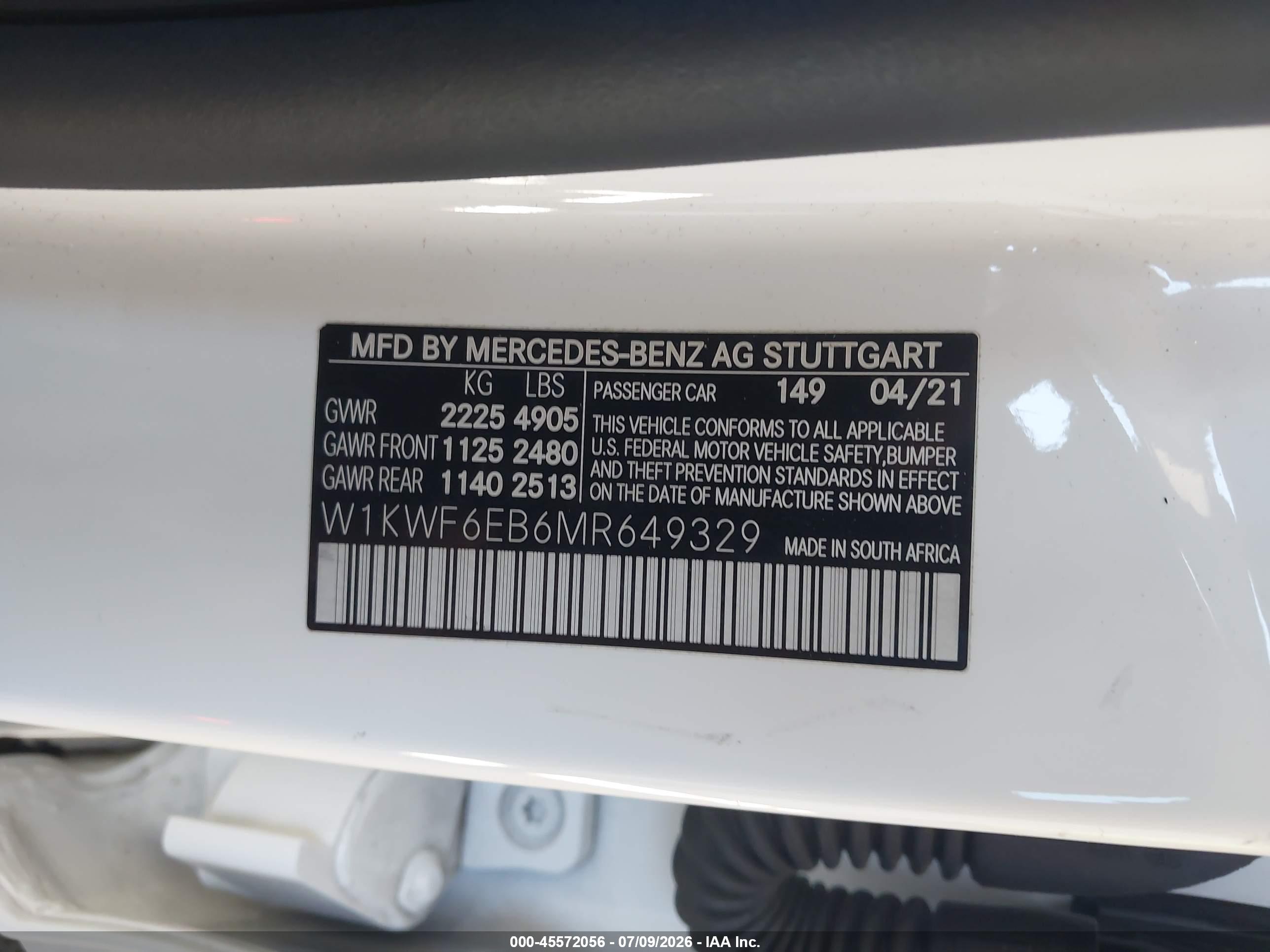 2021 MERCEDES-BENZ AMG C 43 4MATIC