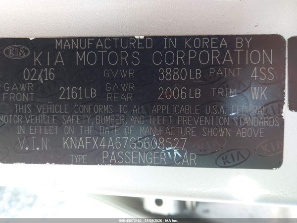 2016 KIA FORTE LX