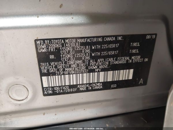 2019 TOYOTA RAV4 XLE