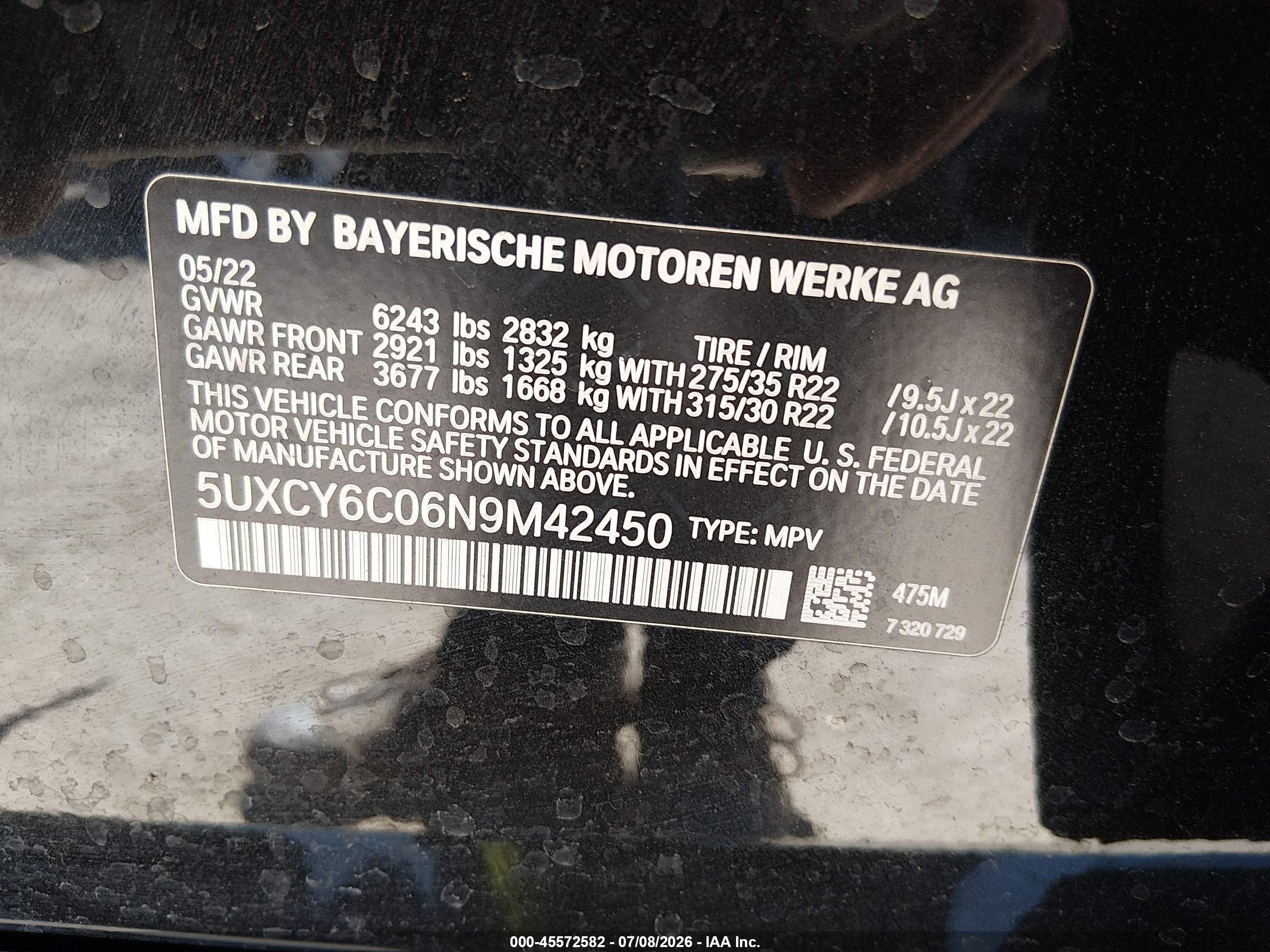 2022 BMW X6 XDRIVE40I