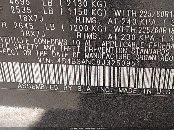 2018 SUBARU OUTBACK 2.5I LIMITED