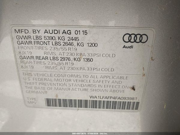 2015 AUDI Q5 2.0T PREMIUM
