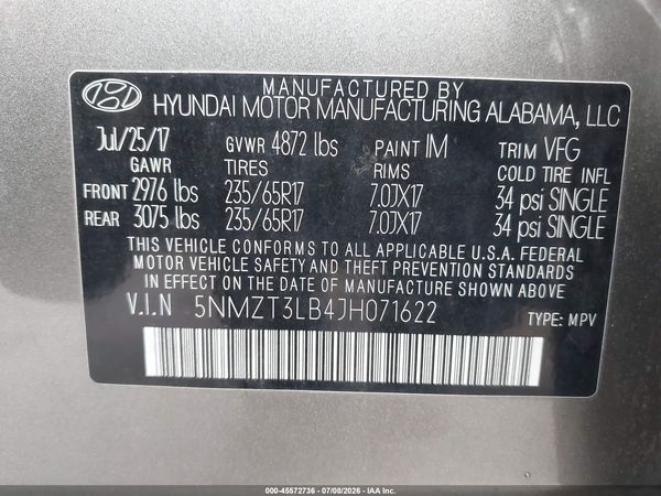 2018 HYUNDAI SANTA FE SPORT 2.4L