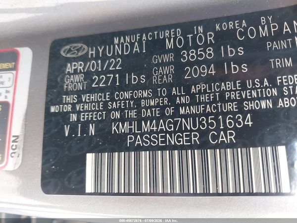 2022 HYUNDAI ELANTRA SEL