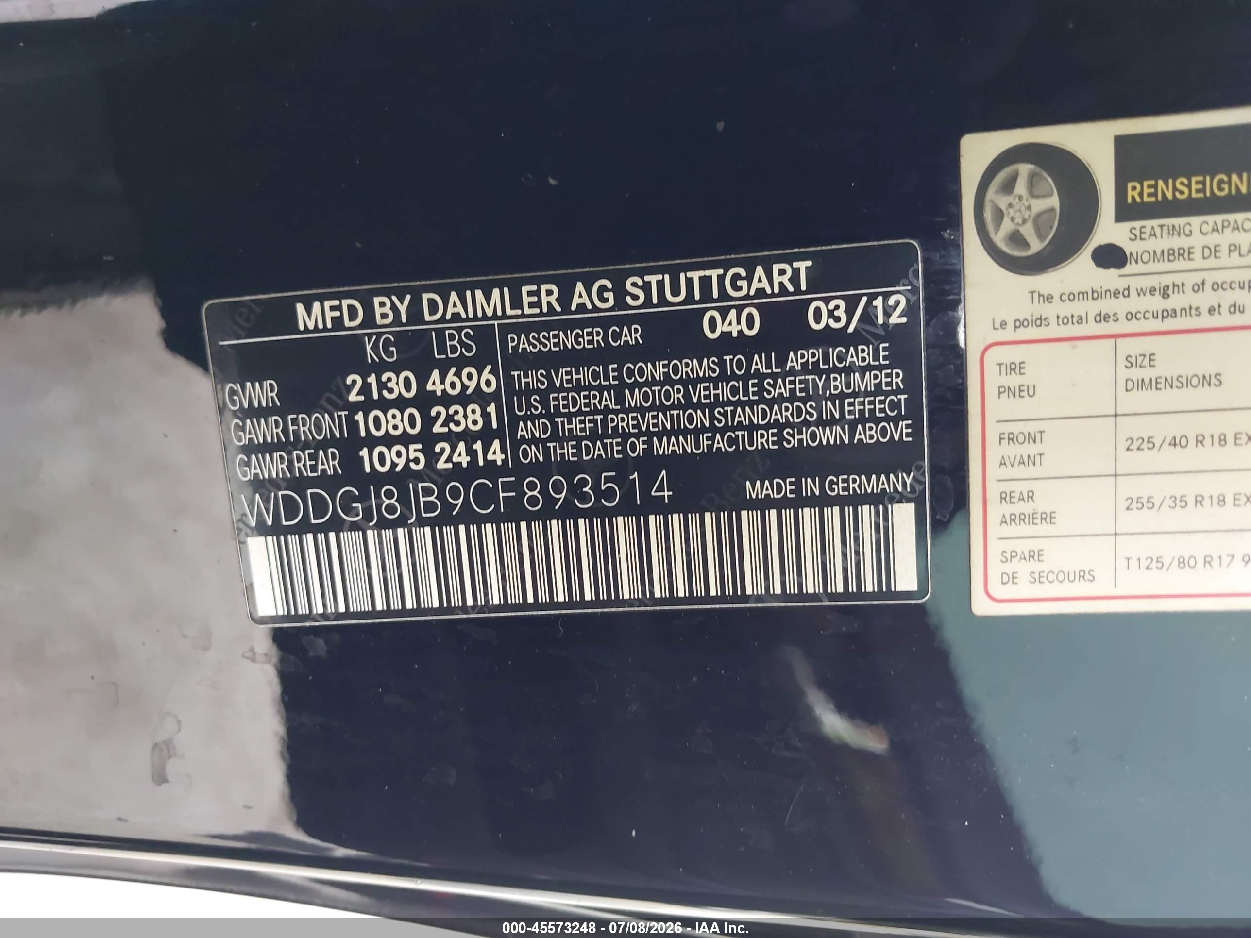 2012 MERCEDES-BENZ C 350 SPORT 4MATIC