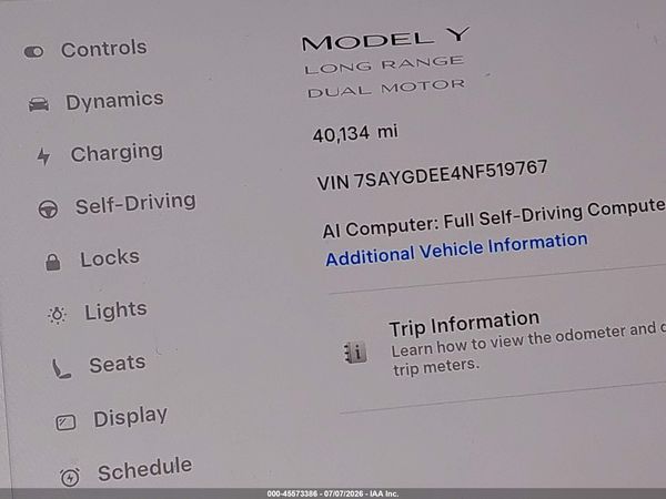 2022 TESLA MODEL Y