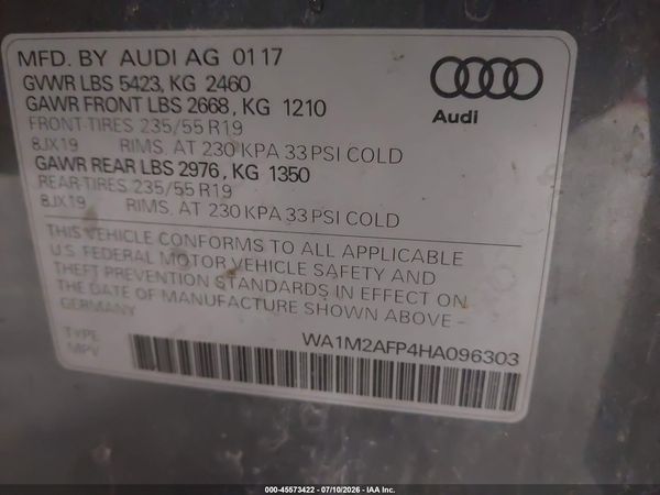 2017 AUDI Q5 2.0T PREMIUM