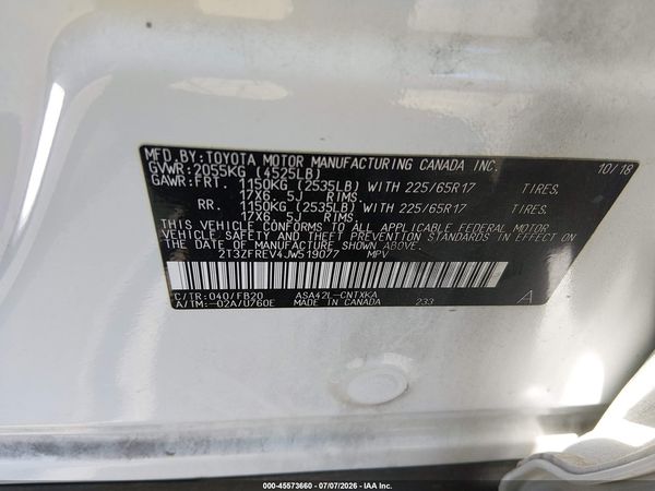2018 TOYOTA RAV4 LE