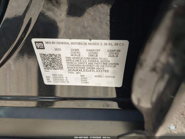 2026 CHEVROLET EQUINOX FWD RS — I9
